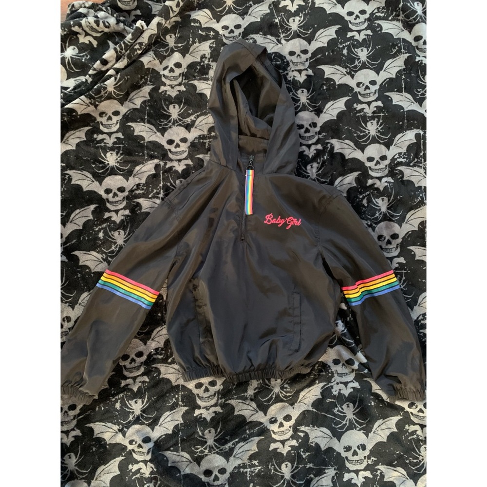 Girls Nylon Rainbow pullover jacket